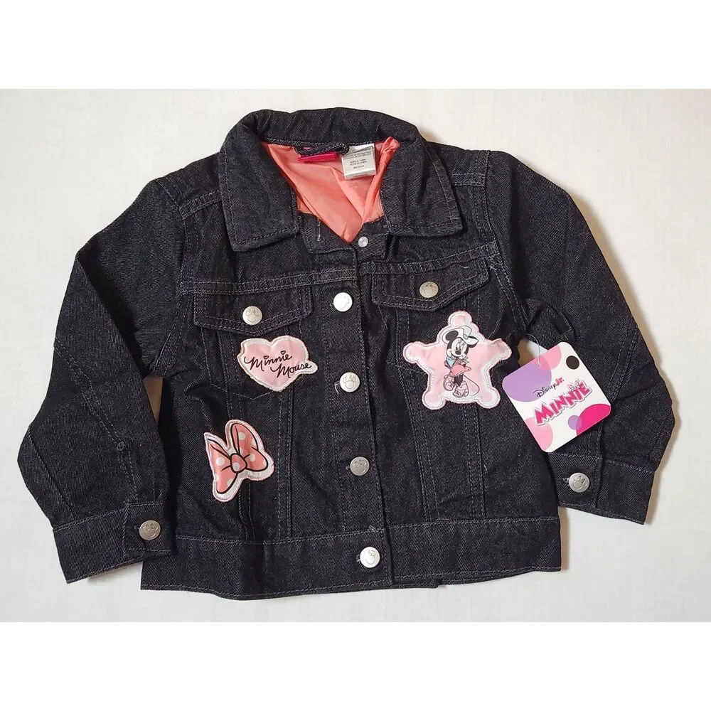 Minnie Mouse Toddler Denim Jacket Size 2T Black Denim Disney